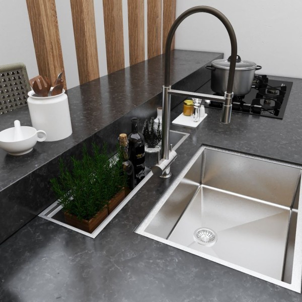 Encontraproduto.com.br - Calha Acetinado Escovado Copos Inox Acabamento Fino