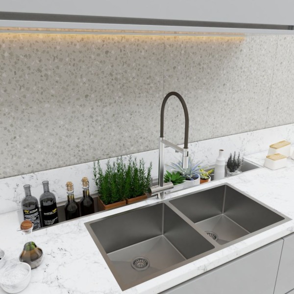 Encontraproduto.com.br - Calha De Embutir Inox Em Pia Umida De Cozinha Corte 150cm Cm