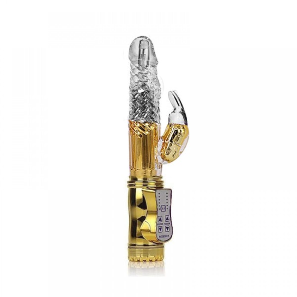 RT002R - Vibrador Rotativo 36 Funções com Estimulador Clitoriano