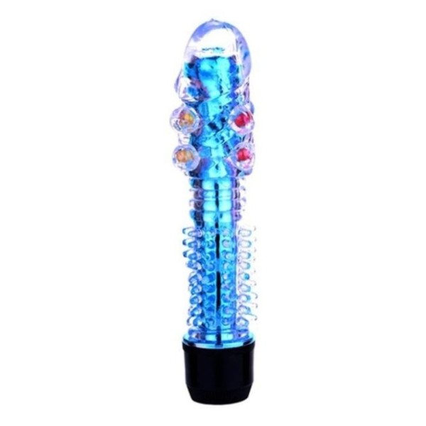 Encontraproduto.com.br - Vibrador Translúcido com Pérolas estimuladoras - MBA1051