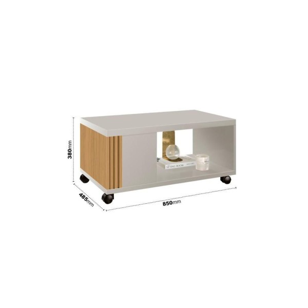 Encontraproduto.com.br - Mesa De Centro Ripada Com Mesa Para Notebook Havaí Fendi/freijó