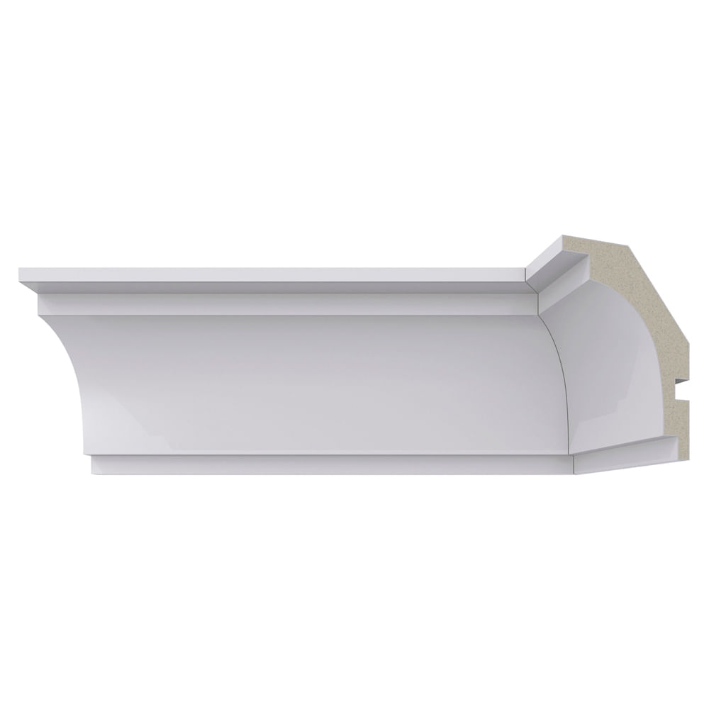 Moldura Rodateto Santa Luzia 475 RT|BR Clássica 7cmx5cmx2,4m Branco