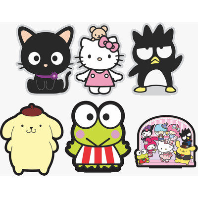 Encontraproduto.com.br - Kit Display De Mesa 6 Peças Festa Hello Kitty E Turma Mdf