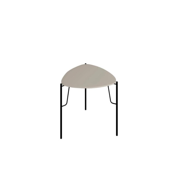 Mesa Lateral 56cm De Apoio Para Sala Multiuso 100% Mdf Cor: Grigio Com Preto