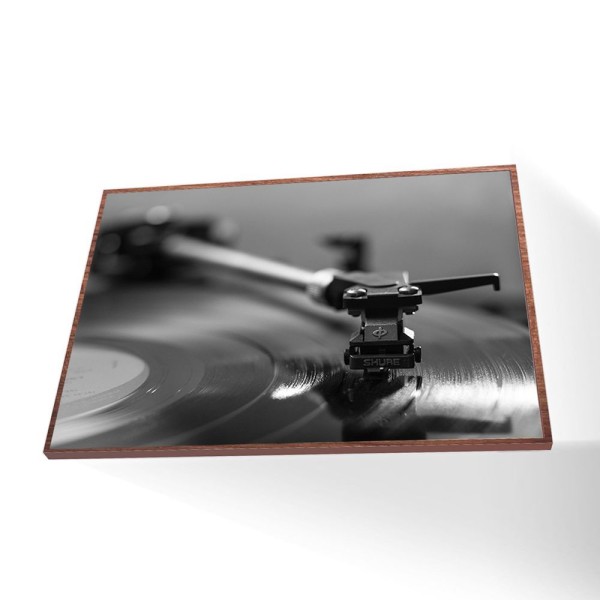 Quadro Disco De Vinil Vinil Sem Vidro Tamanho-moldura 150x100 Caixa Cor Madeira