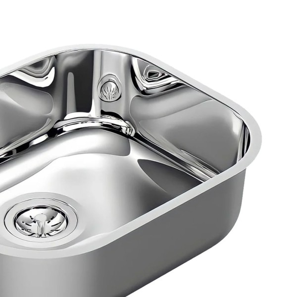 Encontraproduto.com.br - Cuba de Embutir n.0 Docol Invicta 40x34x18 cm em Aço Inox Alto Brilho com Válvula 4.1/2