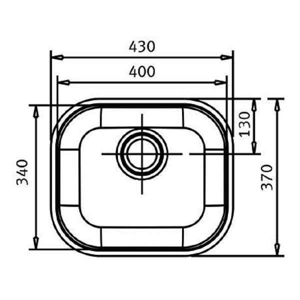 Encontraproduto.com.br - Cuba de Embutir n.0 Docol Invicta 40x34x18 cm em Aço Inox Alto Brilho com Válvula 4.1/2