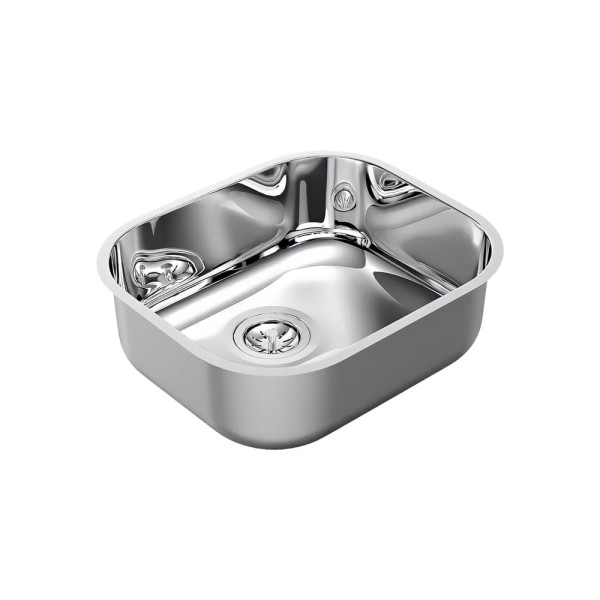 Encontraproduto.com.br - Cuba de Embutir n.0 Docol Invicta 40x34x18 cm em Aço Inox Alto Brilho com Válvula 4.1/2