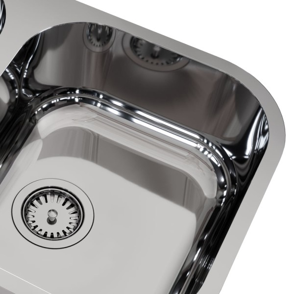 Encontraproduto.com.br - Cuba Dupla Docol Spice 71x40 017018CH Inox Alto Brilho