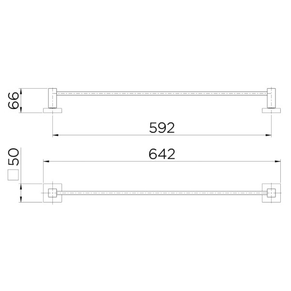 Encontraproduto.com.br - Porta Toalha Barra Docol Square 57cm Cromado