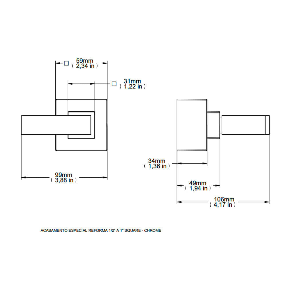 Encontraproduto.com.br - Acabamento para Registro Base Deca Square 3/4