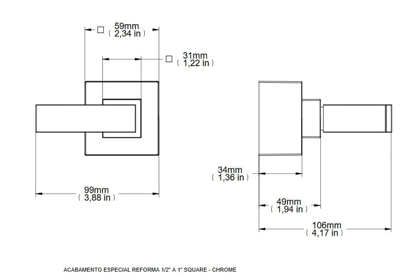 Encontraproduto.com.br - Acabamento para Registro Base Deca Square 3/4