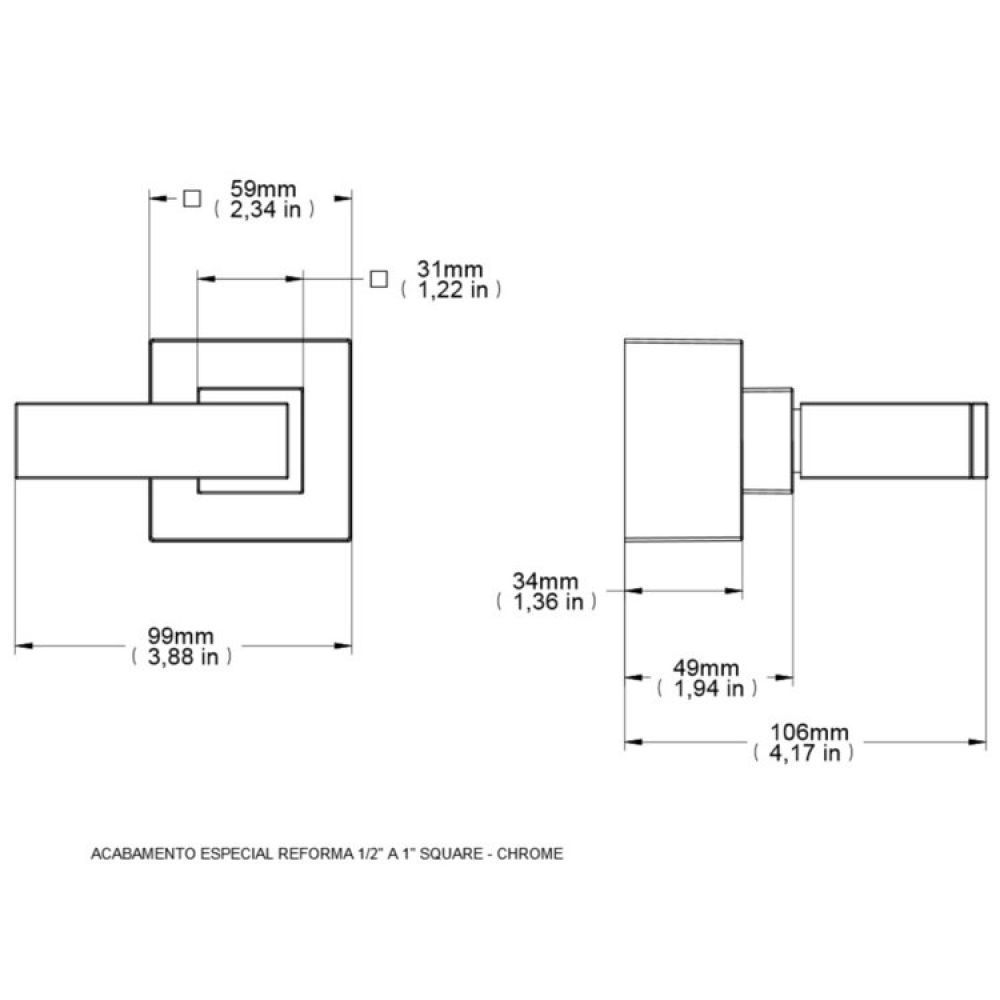 Encontraproduto.com.br - Acabamento para Registro Base Deca Square 3/4