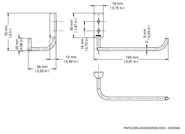 Encontraproduto.com.br - Papelelira Docol Idea Cromado