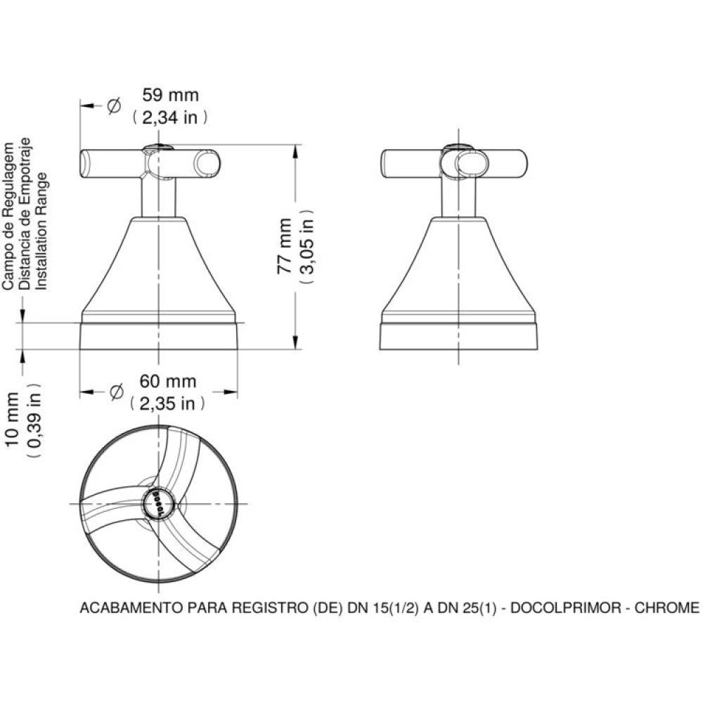 Encontraproduto.com.br - Acabamento para Registro Docol Primor 675606 para Base Deca 1/2