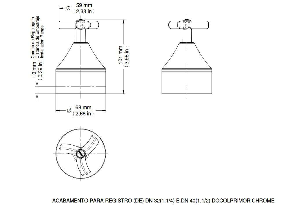 Encontraproduto.com.br - Acabamento Docol Para Registro Deca E Similares 1 1/2 E 1 1/4 Docolprimor - Docol