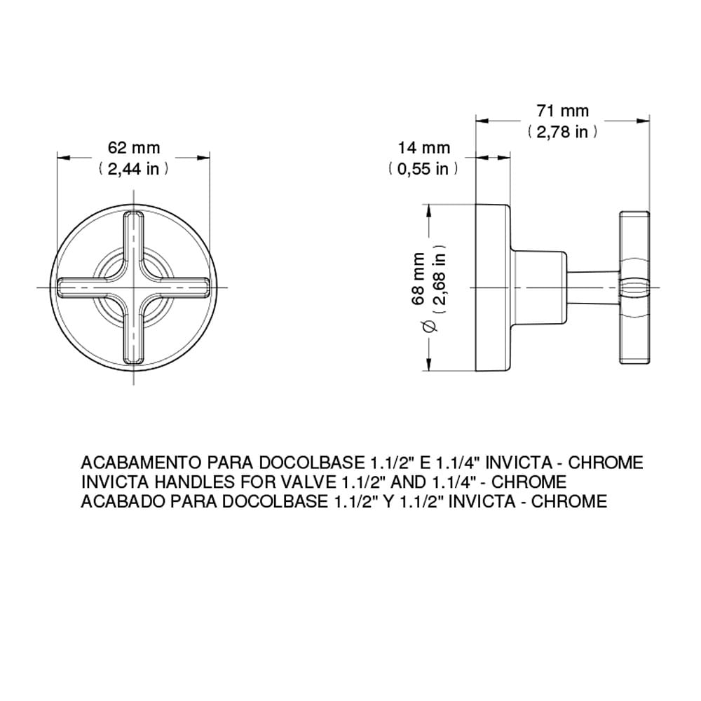 Encontraproduto.com.br - Acabamento para Registro Docol Invicta 723206 DocolBase 1 1/4