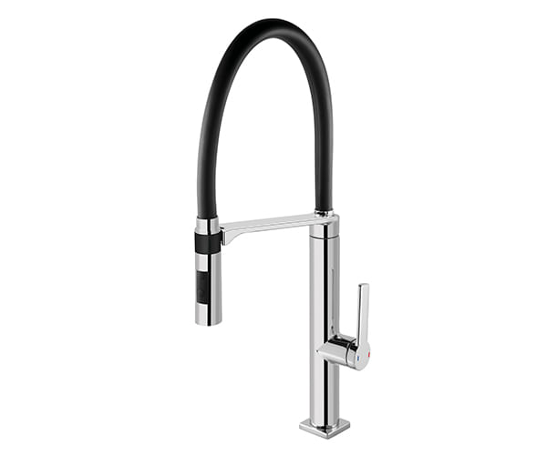 Torneira Misturador Monocomando Pia Cozinha Docol de Mesa Cromado e Preto