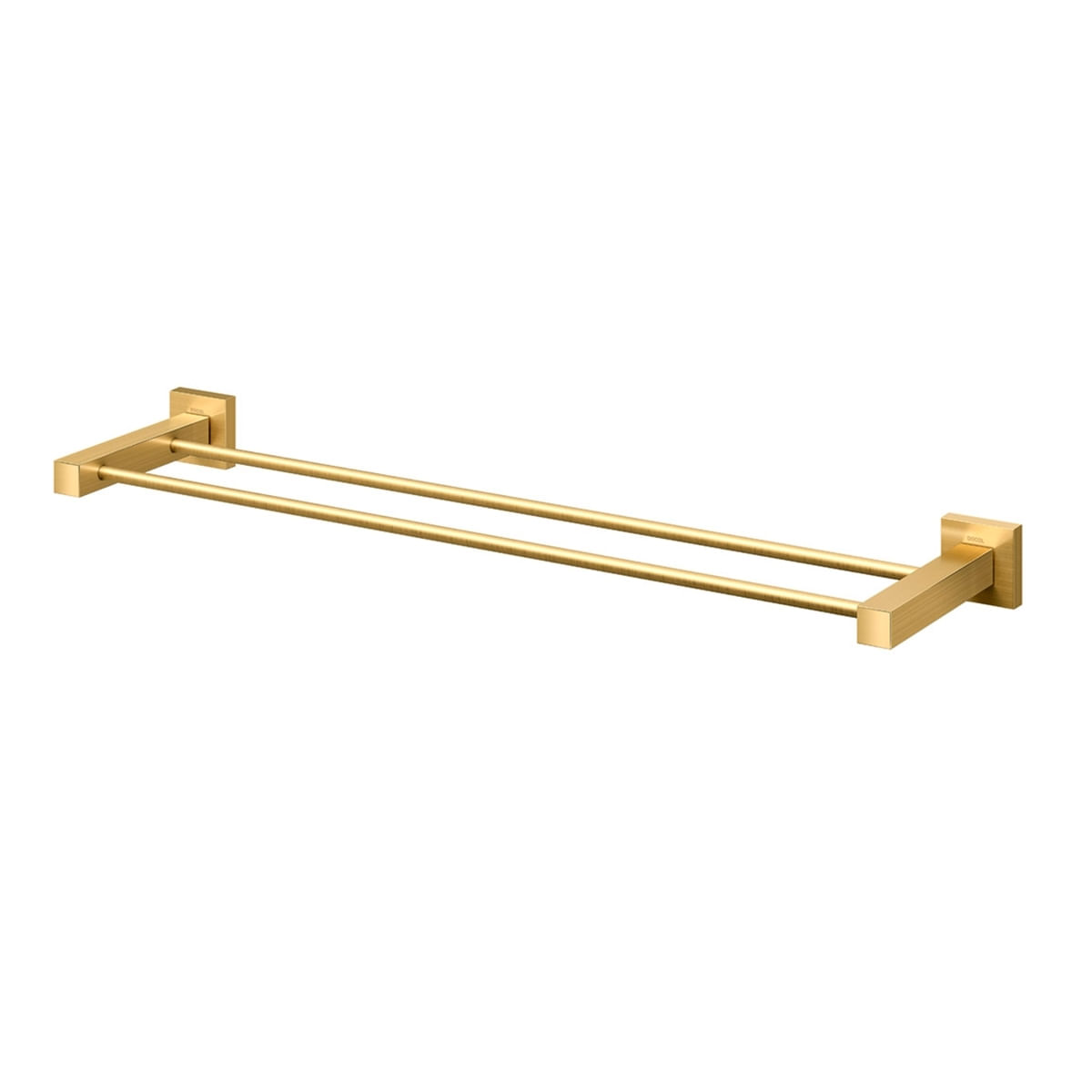 Encontraproduto.com.br - Porta Toalha Bastão Duplo Square 00641872 Ouro Escovado Docol