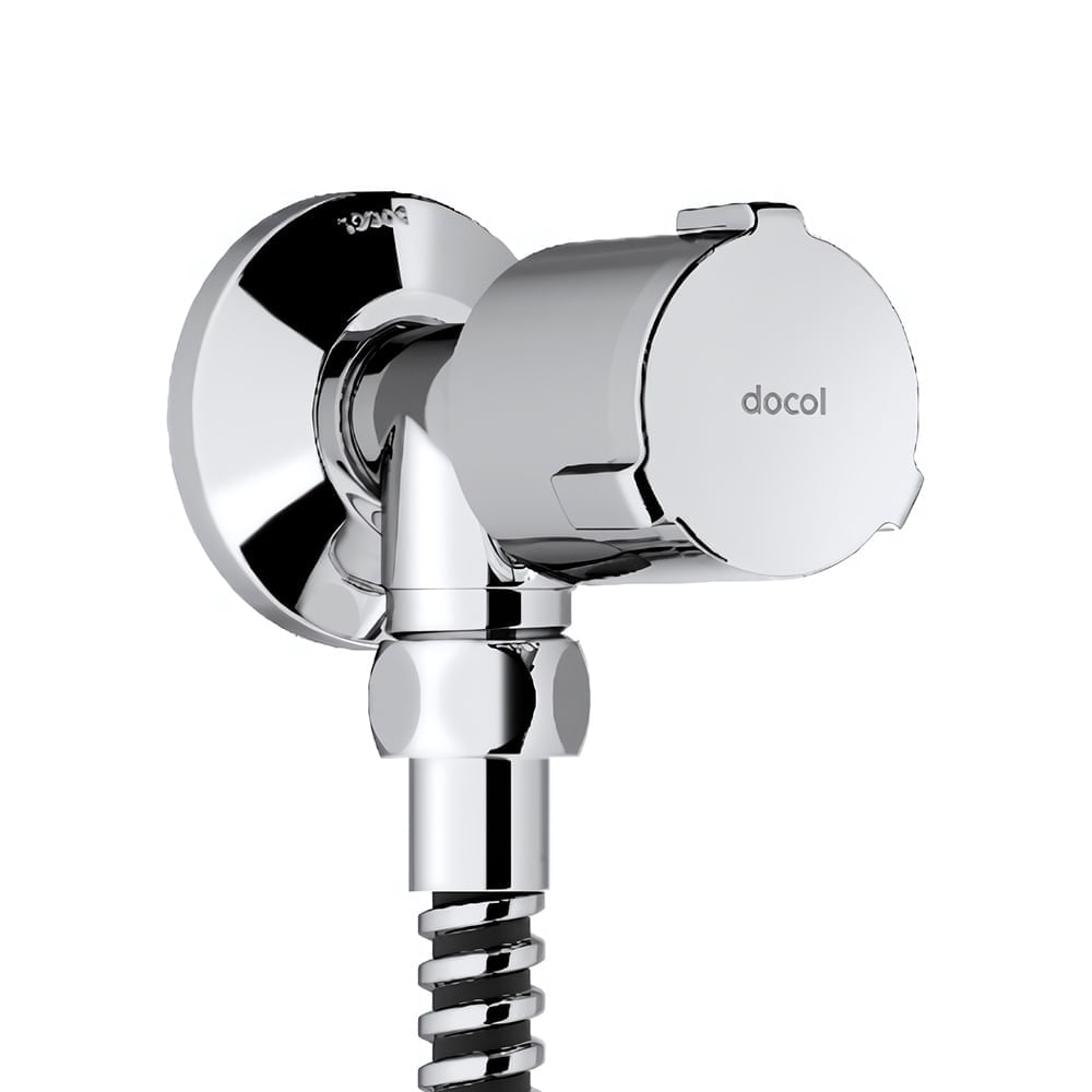 Encontraproduto.com.br - Ducha Higiênica com Registro e Gatilho Nova Riva Cromada Docol