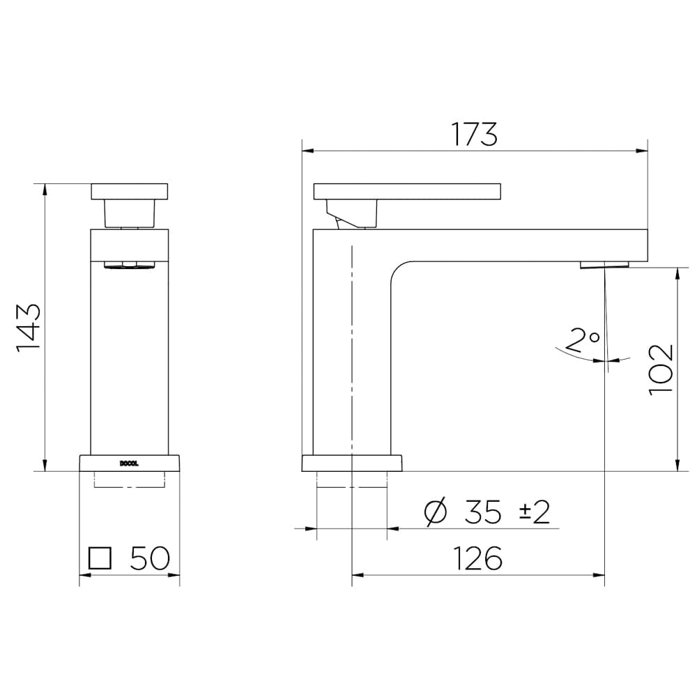 Encontraproduto.com.br - Monocomando Para Lavatório De Mesa New Edge Cobre  Escovado -  Docol