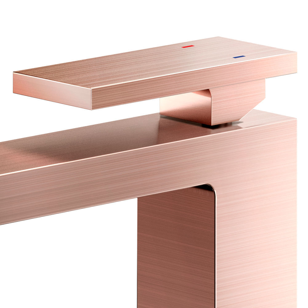 Encontraproduto.com.br - Monocomando Para Lavatório De Mesa New Edge Cobre  Escovado -  Docol