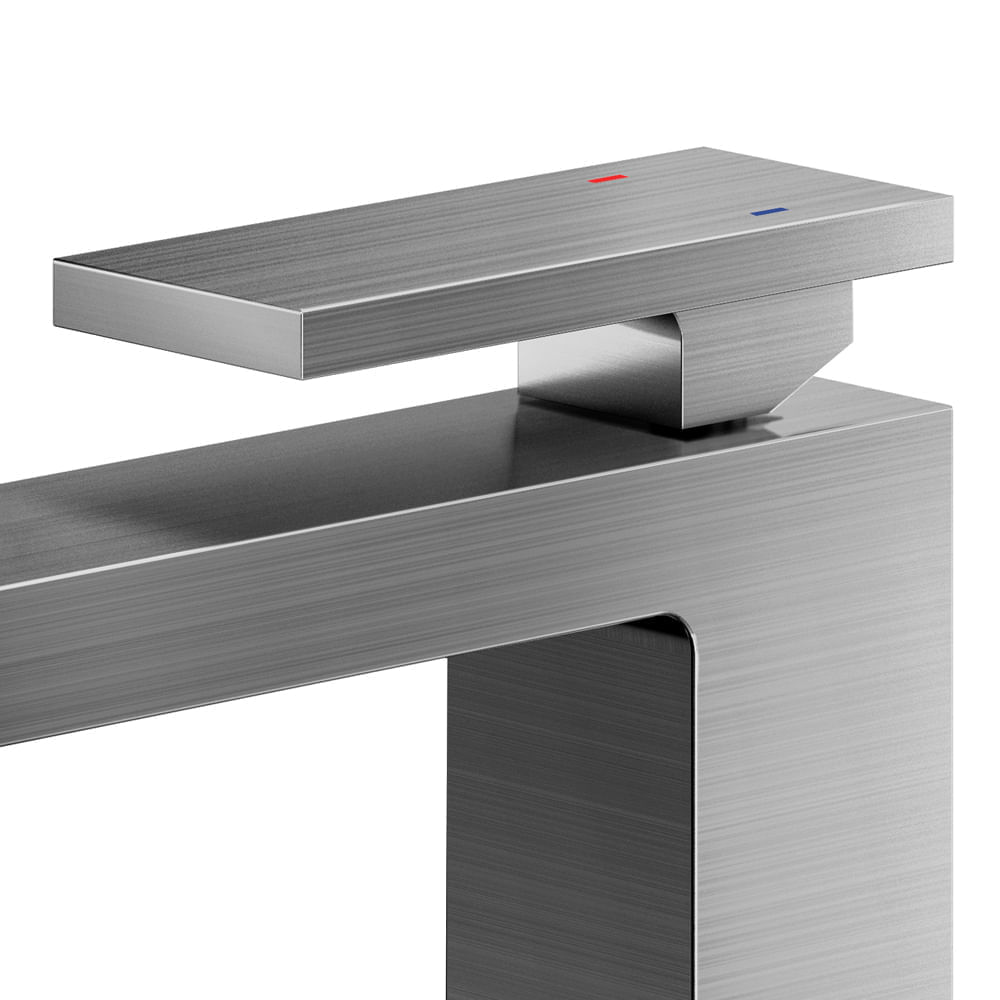 Encontraproduto.com.br - Monocomando Lavatório De Mesa New Edge Grafite Escovado - Docol