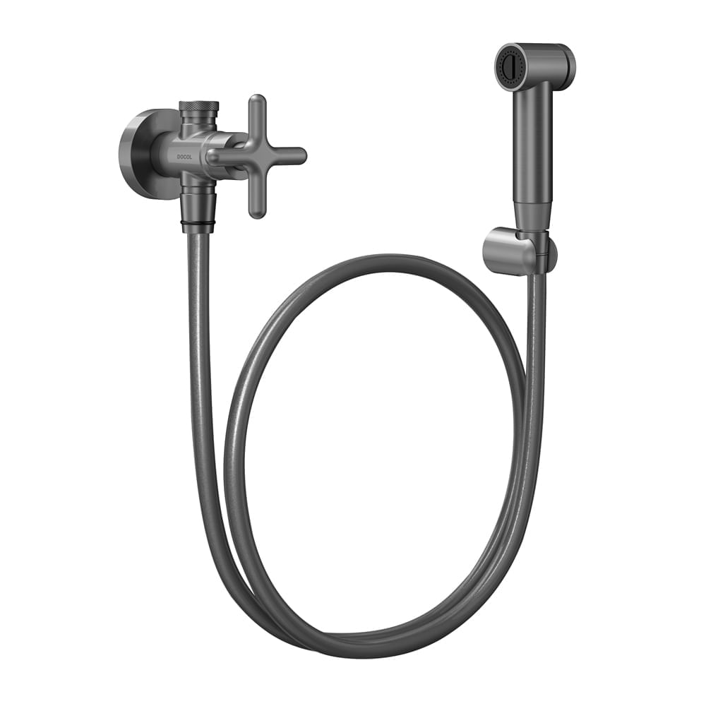 Encontraproduto.com.br - Ducha Higiênica Docol Liss 921170 com Registro e Derivação Grafite Escovado