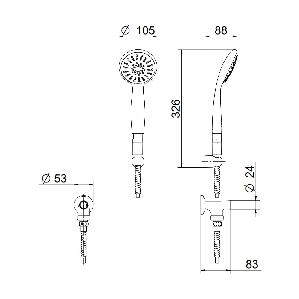Encontraproduto.com.br - Ducha Manual Redonda para Chuveiro com Flexível de 1,8m Cromada - 00934106 - Docol
