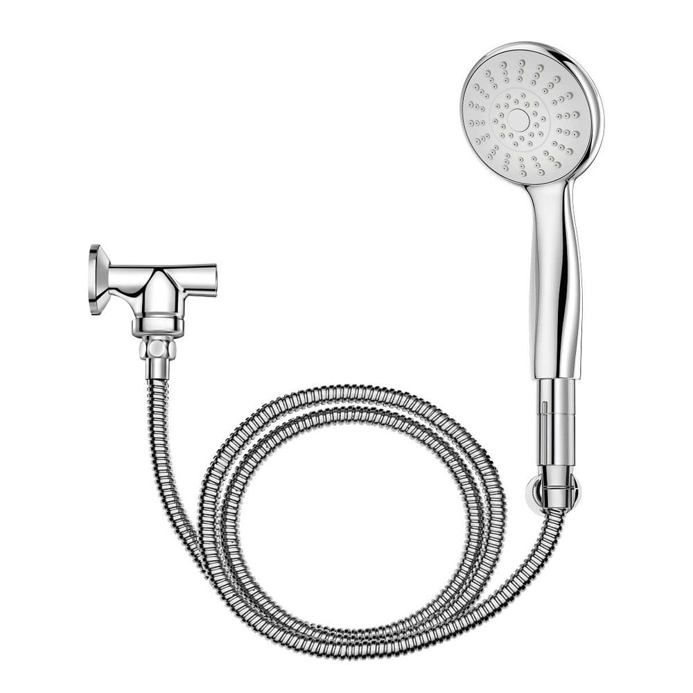 Encontraproduto.com.br - Ducha Manual Redonda para Chuveiro com Flexível de 1,8m Cromada - 00934106 - Docol