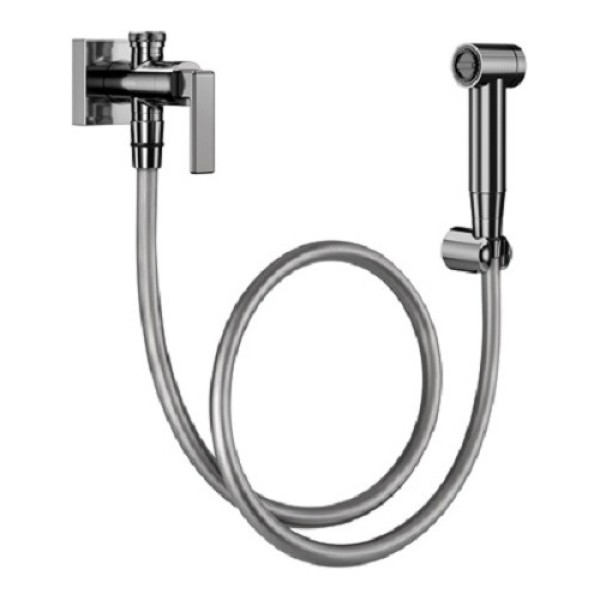 Encontraproduto.com.br - Ducha Higiênica Docol Stillo 823748 com Registro e Derivação Grafite Polido