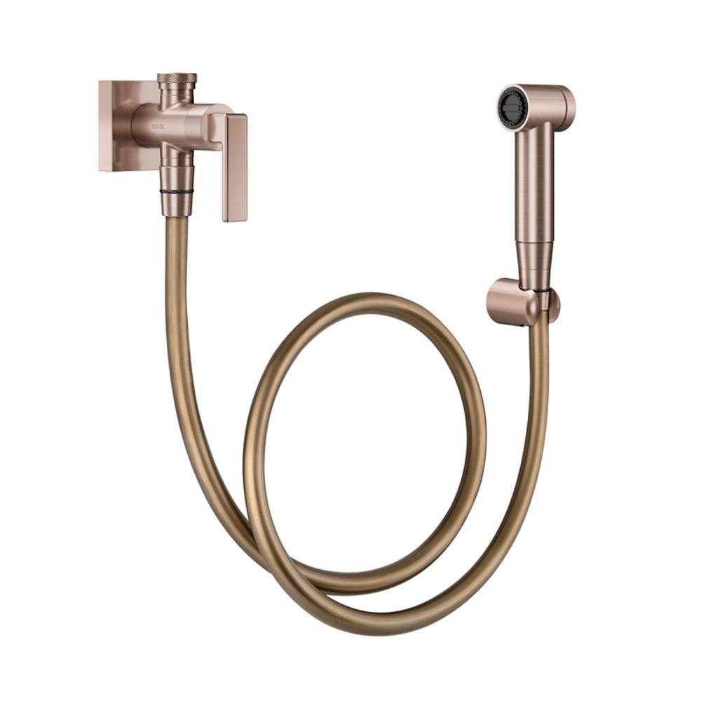 Encontraproduto.com.br - Ducha Higiênica com Registro e Derivação Stillo Cobre Escovado - Docol - 00823769 - Unitário