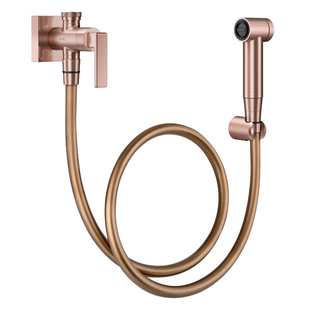 Encontraproduto.com.br - Ducha Higiênica com Registro e Derivação Stillo Cobre Escovado - Docol - 00823769 - Unitário