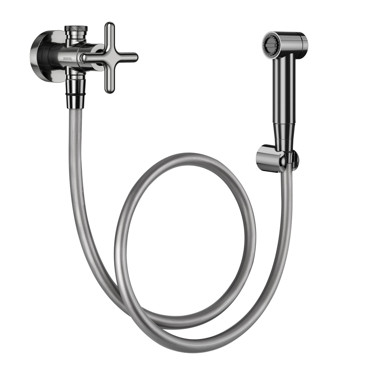 Encontraproduto.com.br - Ducha Higiênica Docol Liss 921148 com Registro e Derivação Grafite Polido