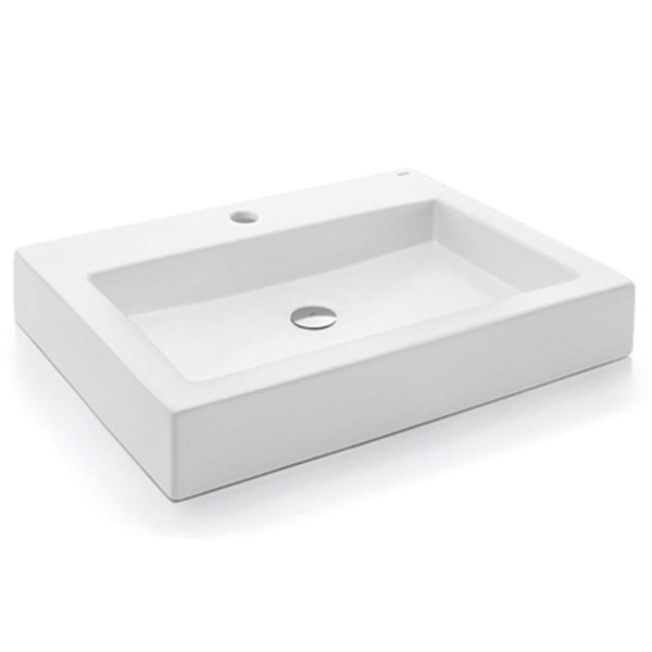 Encontraproduto.com.br - Cuba De Apoio Docol 61x46 970326 Mesa Retangular Branca Acabamento Esmaltado Cor Branco