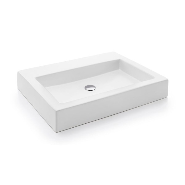 Encontraproduto.com.br - Cuba De Apoio Docol 61x46 970326 Mesa Retangular Branca Acabamento Esmaltado Cor Branco