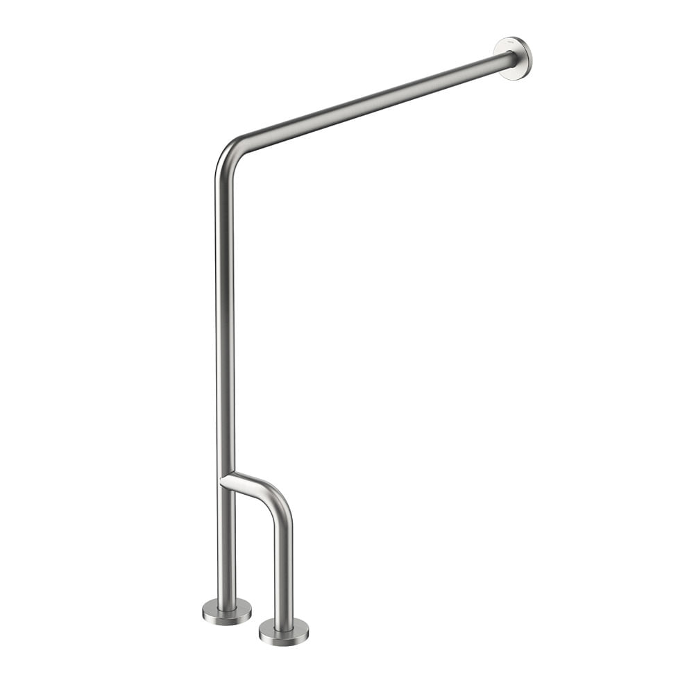 Barra de Apoio Fixa 80cm em L Lado Direito Inox Escovado - 00976616 - Docol