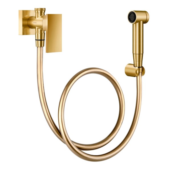Encontraproduto.com.br - Ducha Higiênica Docol New Edge 925672 com Registro e Derivação Ouro Escovado