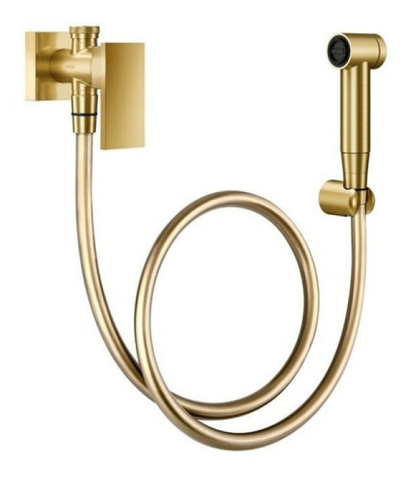 Encontraproduto.com.br - Ducha Higiênica Docol New Edge 925672 com Registro e Derivação Ouro Escovado