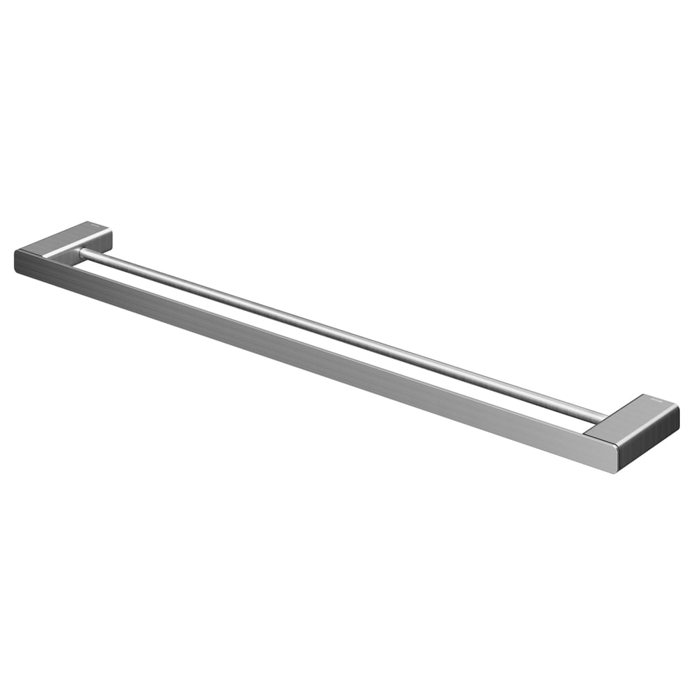 Encontraproduto.com.br - Porta Toalha Bastão Duplo Docolflat Grafite Escovado - Docol