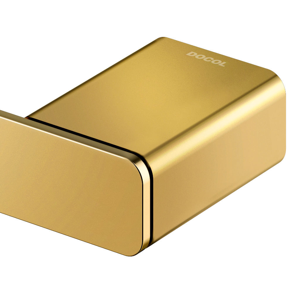 Encontraproduto.com.br - Porta-toalhas de Rosto DocolFlat 300mm Ouro Polido Docol