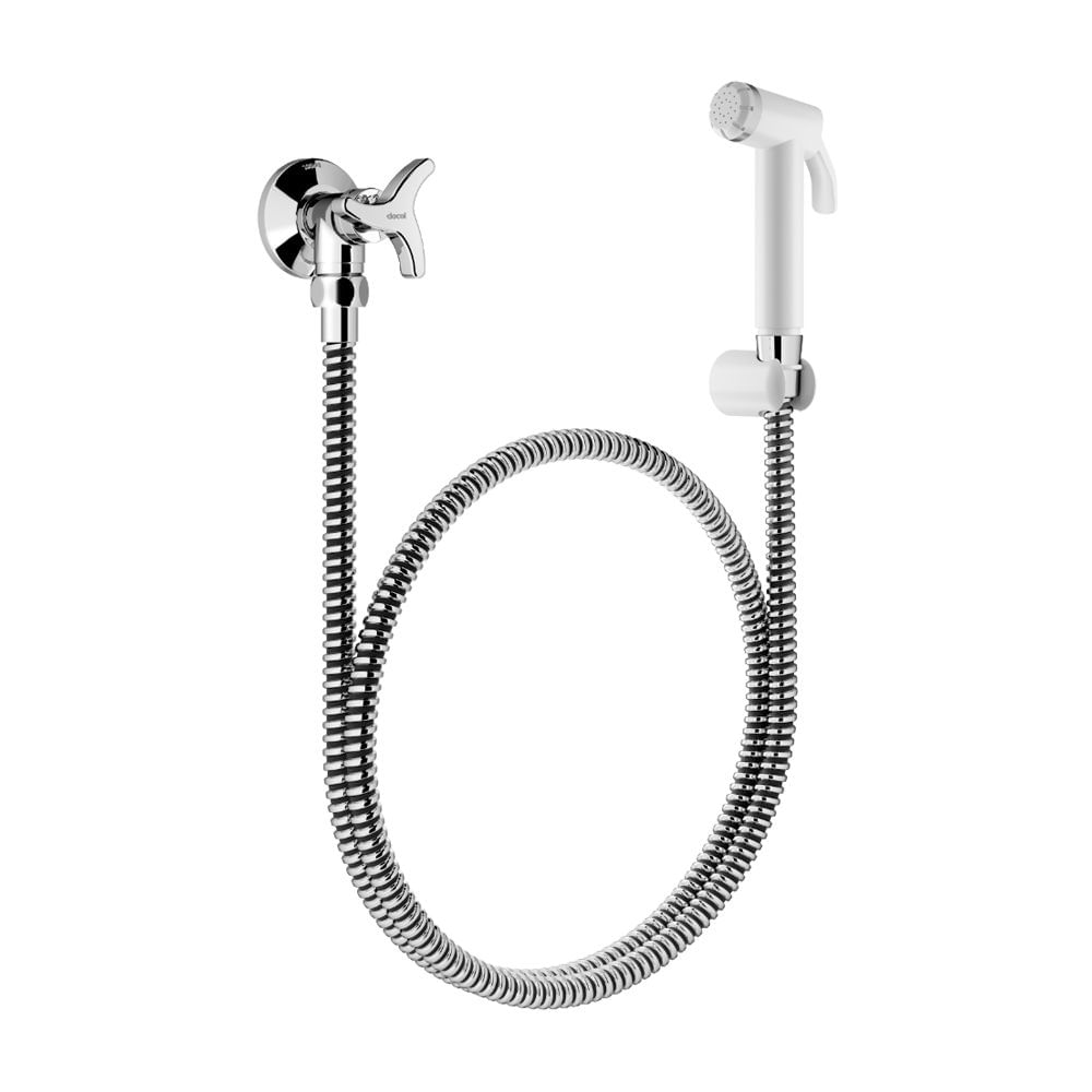 Encontraproduto.com.br - Ducha Higiênica Docol Trio 1258106 com Registro Branco / Cromado