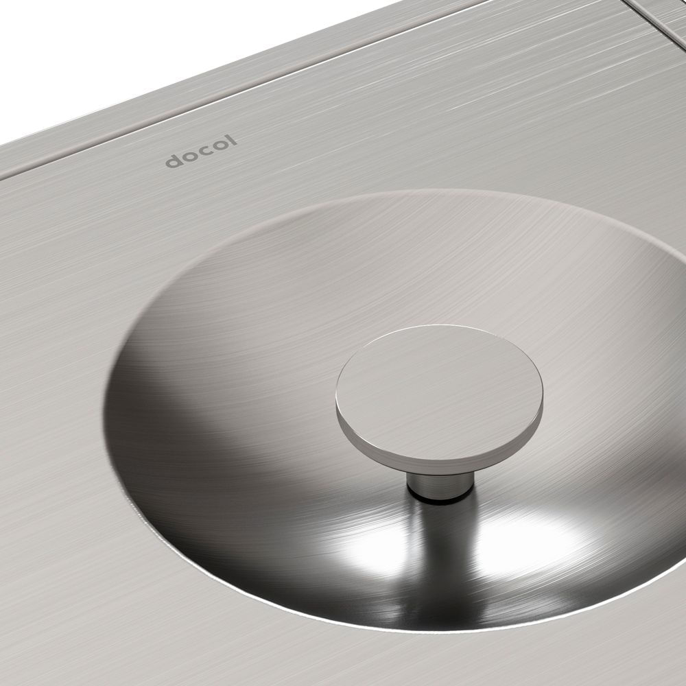 Encontraproduto.com.br - Lixeira de Embutir Quadrada Docol Massima em Aço Inox Escovado com Balde Plástico 6 Litros