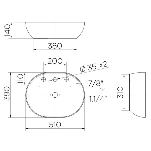 Encontraproduto.com.br - Cuba de Apoio Docol 51x39 1723126 Oval com Mesa Branca Esmaltada