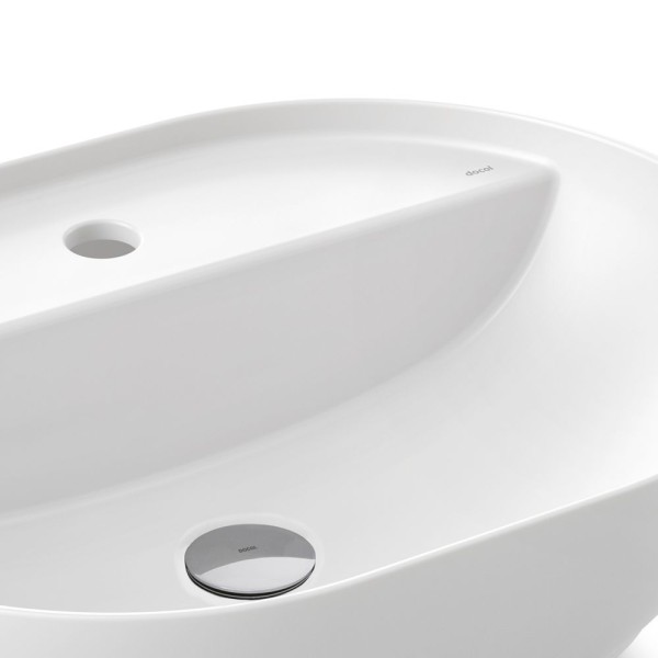 Encontraproduto.com.br - Cuba de Apoio Docol 51x39 1723126 Oval com Mesa Branca Esmaltada