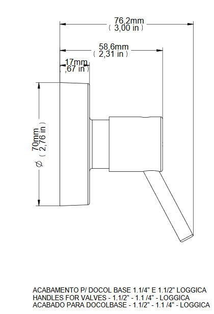 Encontraproduto.com.br - Acabamento para Registro 11/4 e 11/2 DB Lóggica Cromada Docol