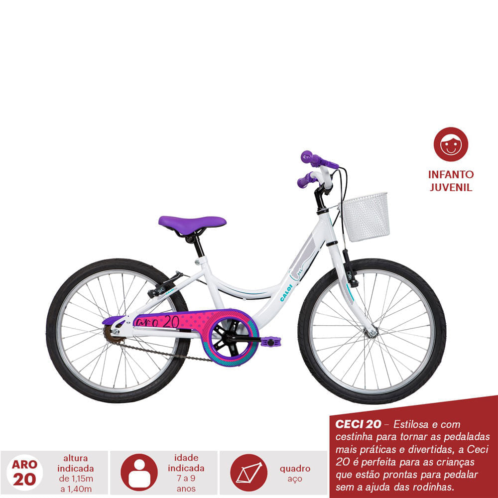 Encontraproduto.com.br - Bicicleta Infantil Aro 20 Caloi Ceci  Branca