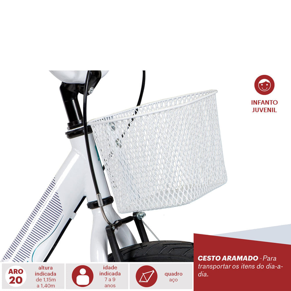 Encontraproduto.com.br - Bicicleta Infantil Aro 20 Caloi Ceci  Branca