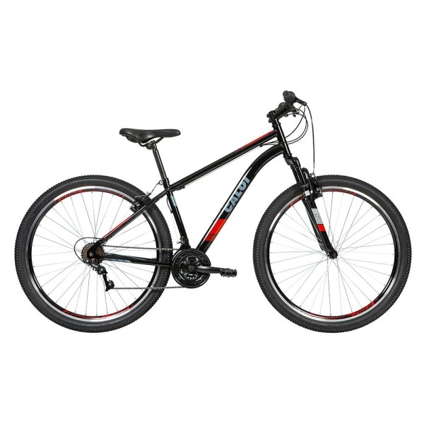 Bicicleta MTB Caloi Two Niner Velox Aro 29 - Suspensão Dianteira - 21 Velocidades - Preto