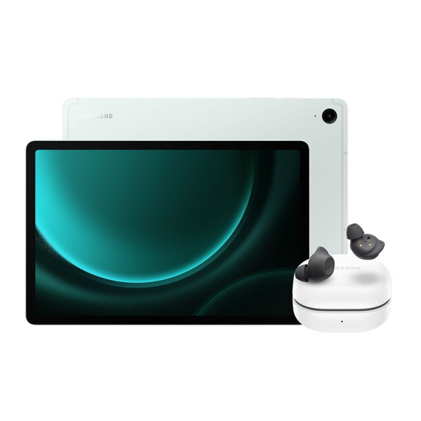 Encontraproduto.com.br - Tab S9 FE 5G (128GB) - Verde Claro + Galaxy Buds FE - Grafite